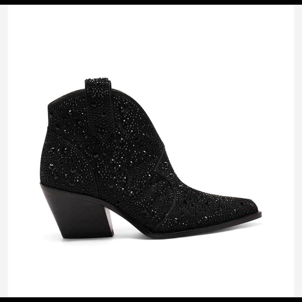 Jessica Simpson black glitter booties!